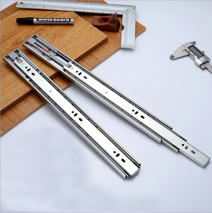 45mm buffer metal auto close ball bearing drawer slides rail push open drawer slides