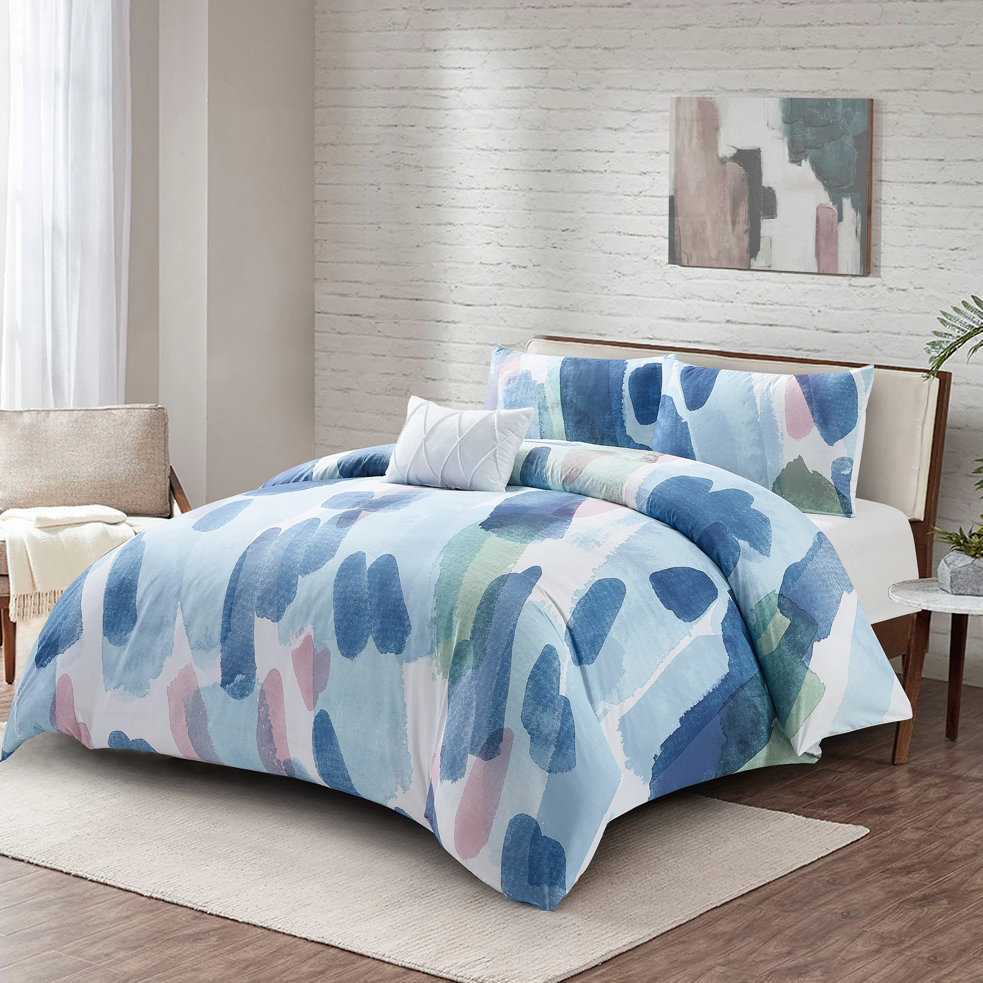 Комплект постельного белья из полиэстера и роскошного одеяла для спальни