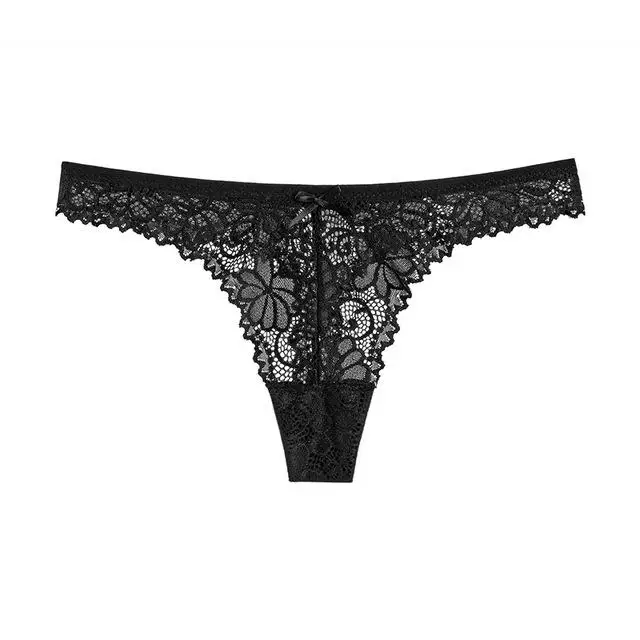WKER new fashion lace thong with transparent pattern cool pure cotton girl underwear