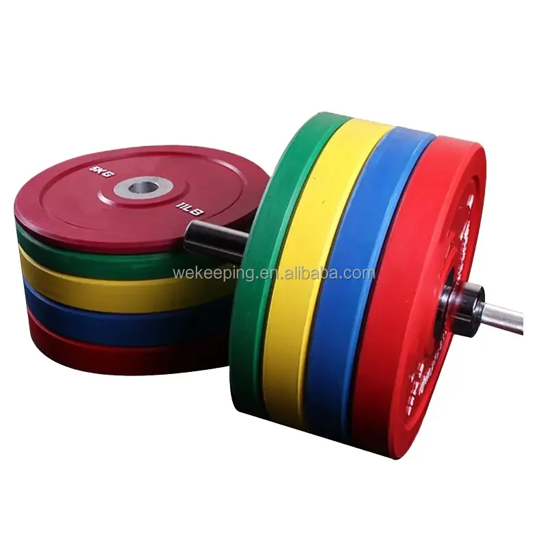 China Manufacture Fitness Strength Color Rubber Coated Weight Bumper Plates For Powerlifting Training