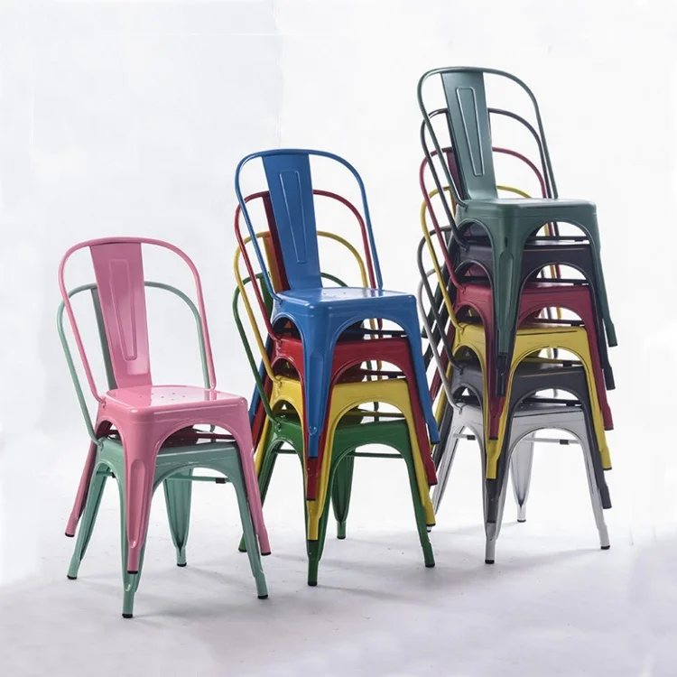 Foshan factory vintage metal industrial restaurants dining table and chair