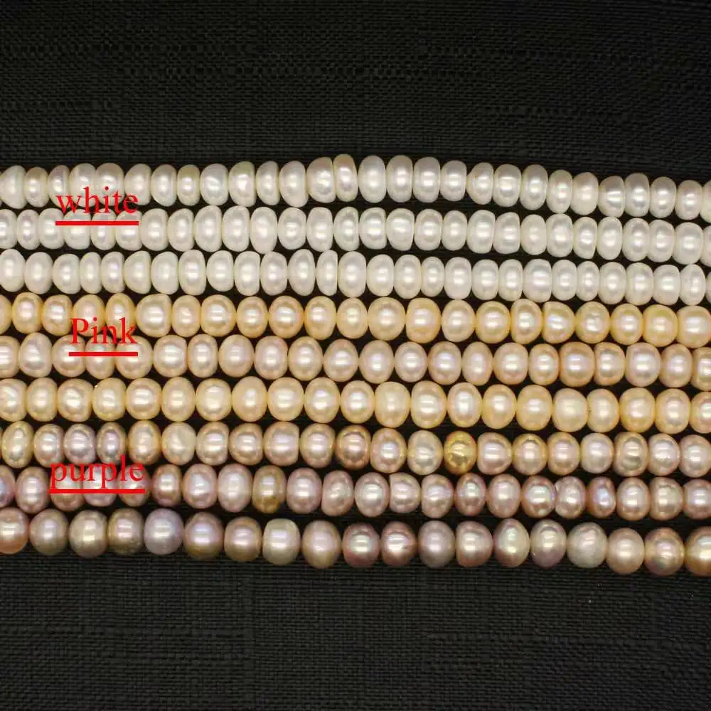 Cultured AAA Bread Button Freshwater Pearl Strand Loose Pearls for Jewelry Making