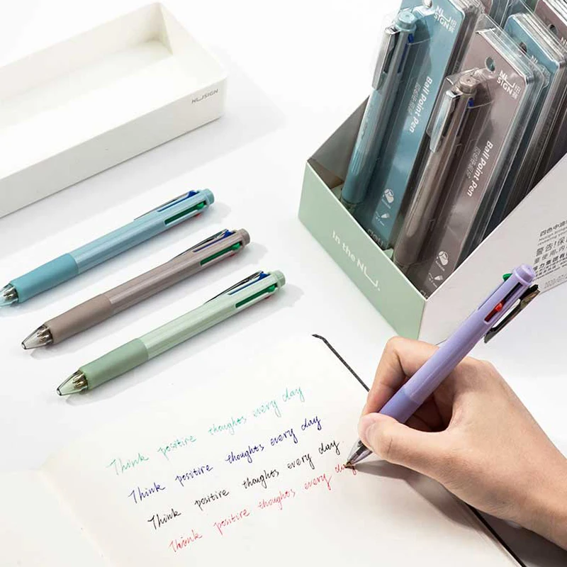 Deli  NS751 0.7mm Multicolor Ballpoint Pens Retractable Gel Pen Refill ink color Black Blue Green Red for Writing School