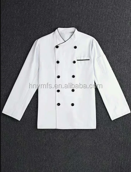 
white chef coat black button double-breasted suit sushi chef uniform 