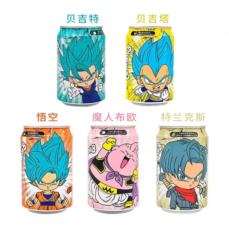 330ml Dragon ball ocean bomb soft Exotic drink Soda Sparkling Water peach Flavor Drinks asian drink