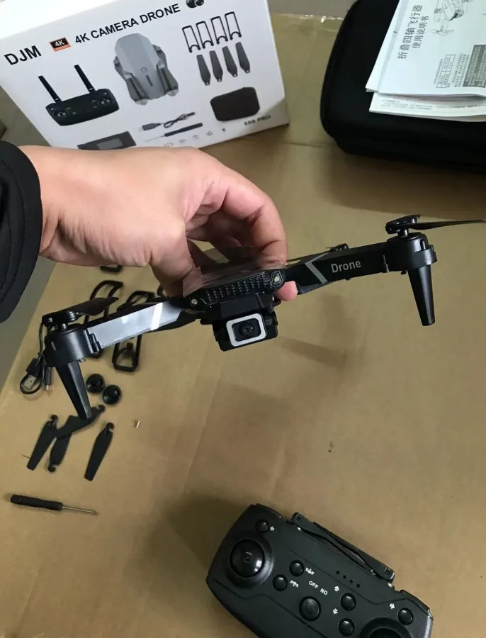 2023 Hot sale hand controlled E88 Cheapest drone 4k HD Dual Optical flow camera  Storage Bag Color Box dron 4k Beginner Drone