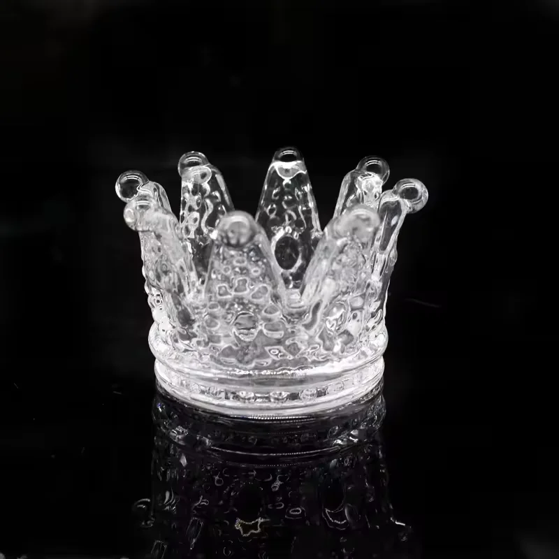 Wedding crystal glass crown candleholder Embossed Crystal Crown Shaped Candle Stand Decoration Christmas Party