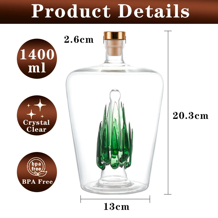 glass wine bottle Whiskey Decanter for Wine Bourbon Brandy Liquor Juice  Made in China