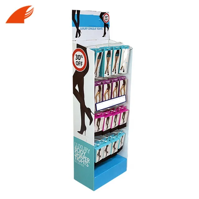 Customized Two Sides Cardboard Hook Display Rack For Summer Casual Footwear/Slippers Promotion