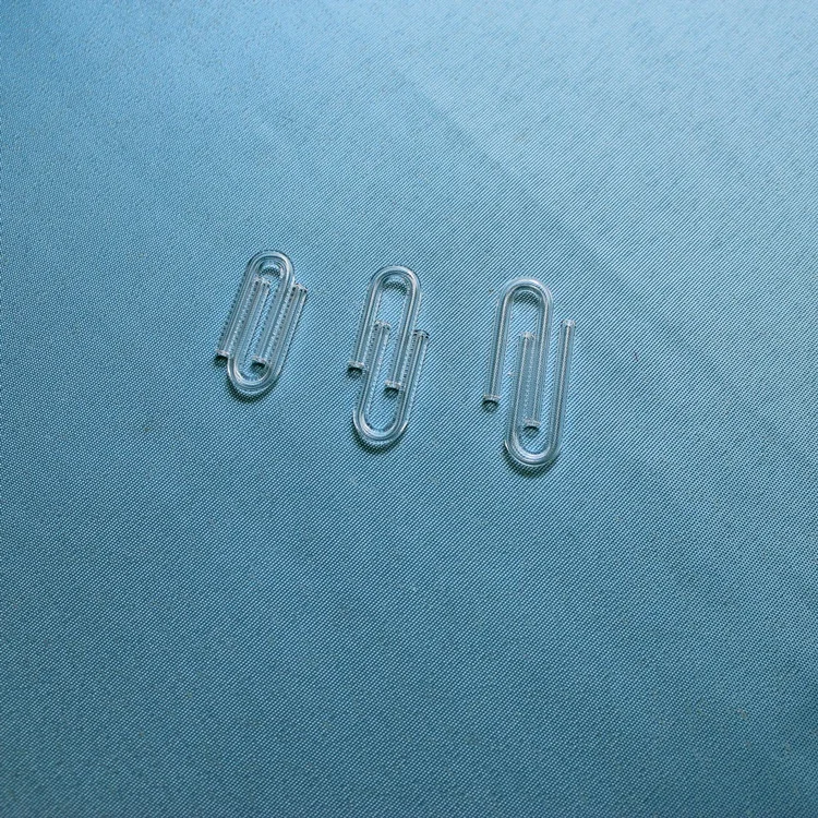 small U shape clear quartz glass tube