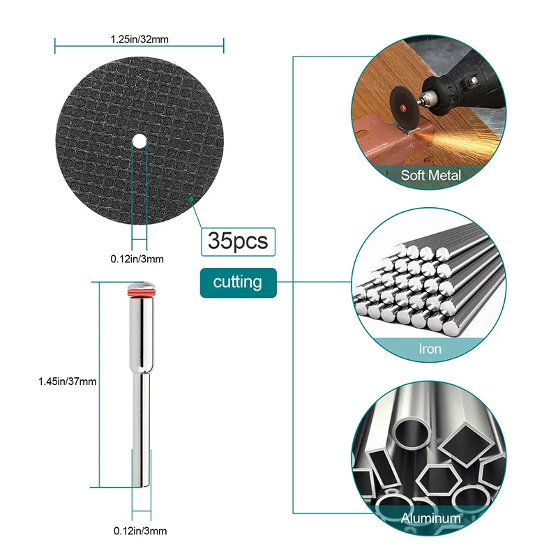 ALPHA 60PCS Diamond Cutting Disc Cutting Metal Wood Copper HSS Mini Circular Saw Blades Set