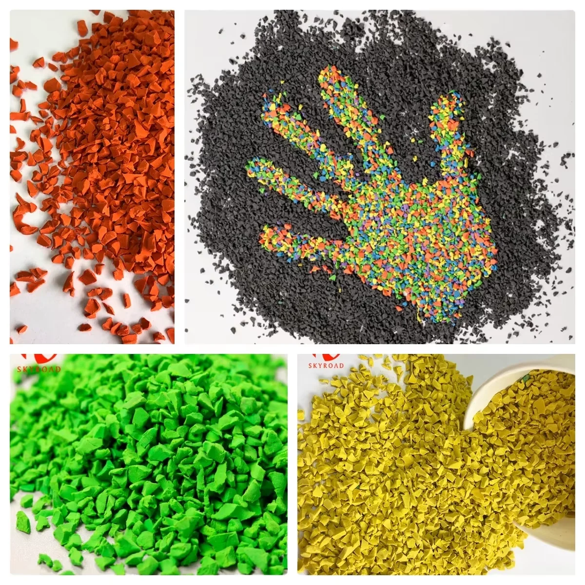 Tianlu 1-3mm Recycled Safety Colorful Granulated Rubber Surface EPDM Rubber Granule  For Playground Sport Flooring Surfacing