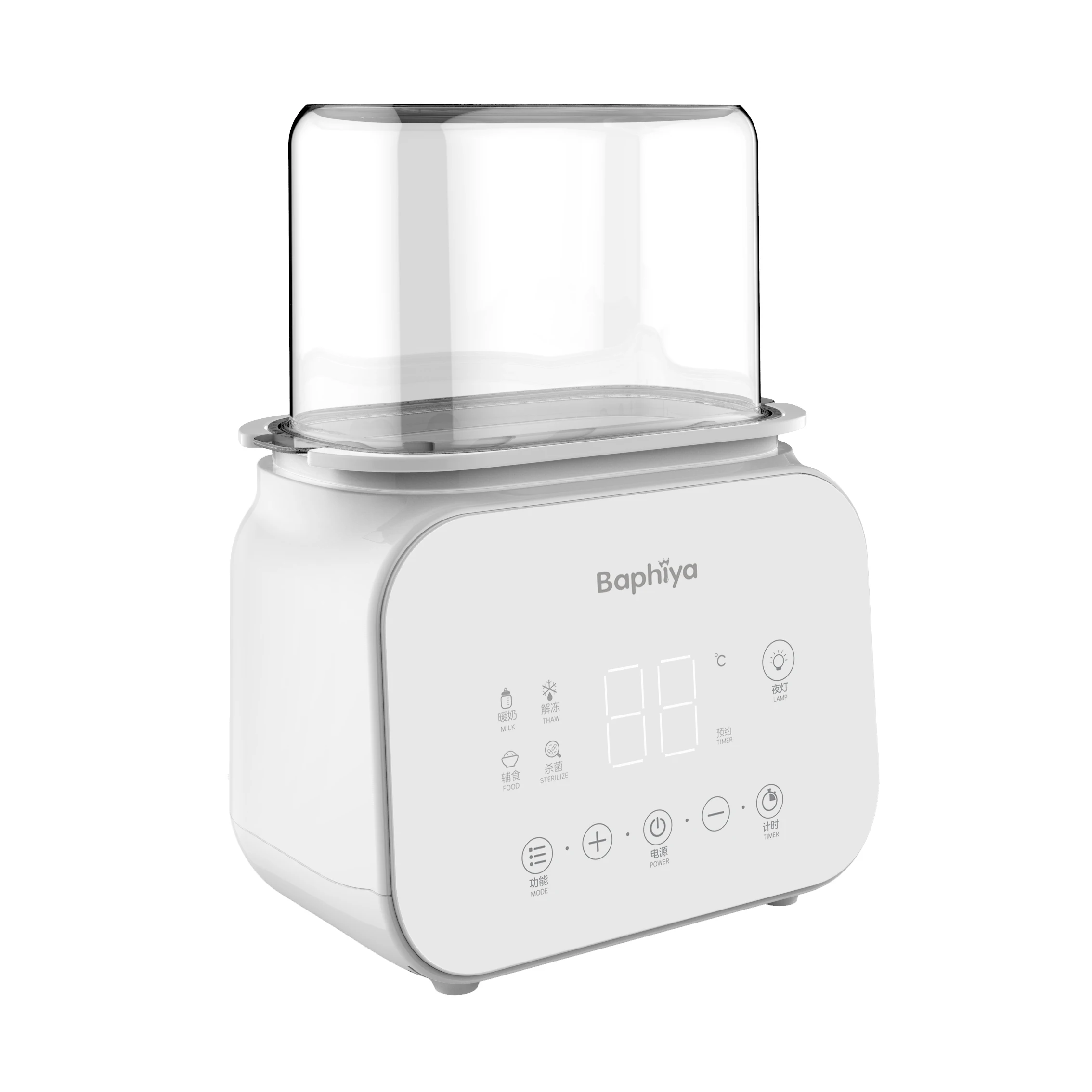 Baby Bottle Warmer, 6-in-1 Fast Milk Warmer with Timer Breastmilk or Formula, Fits 2 Bottles, Accurate Temperature Control