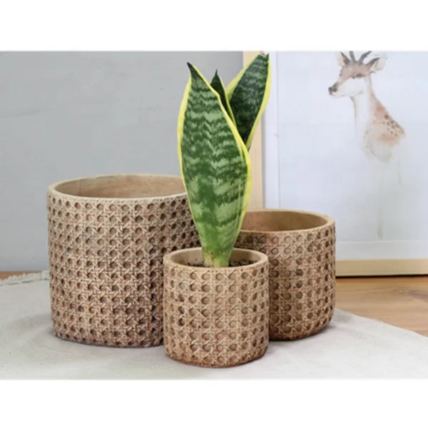 European style retro cement green flower pot for garden decoration