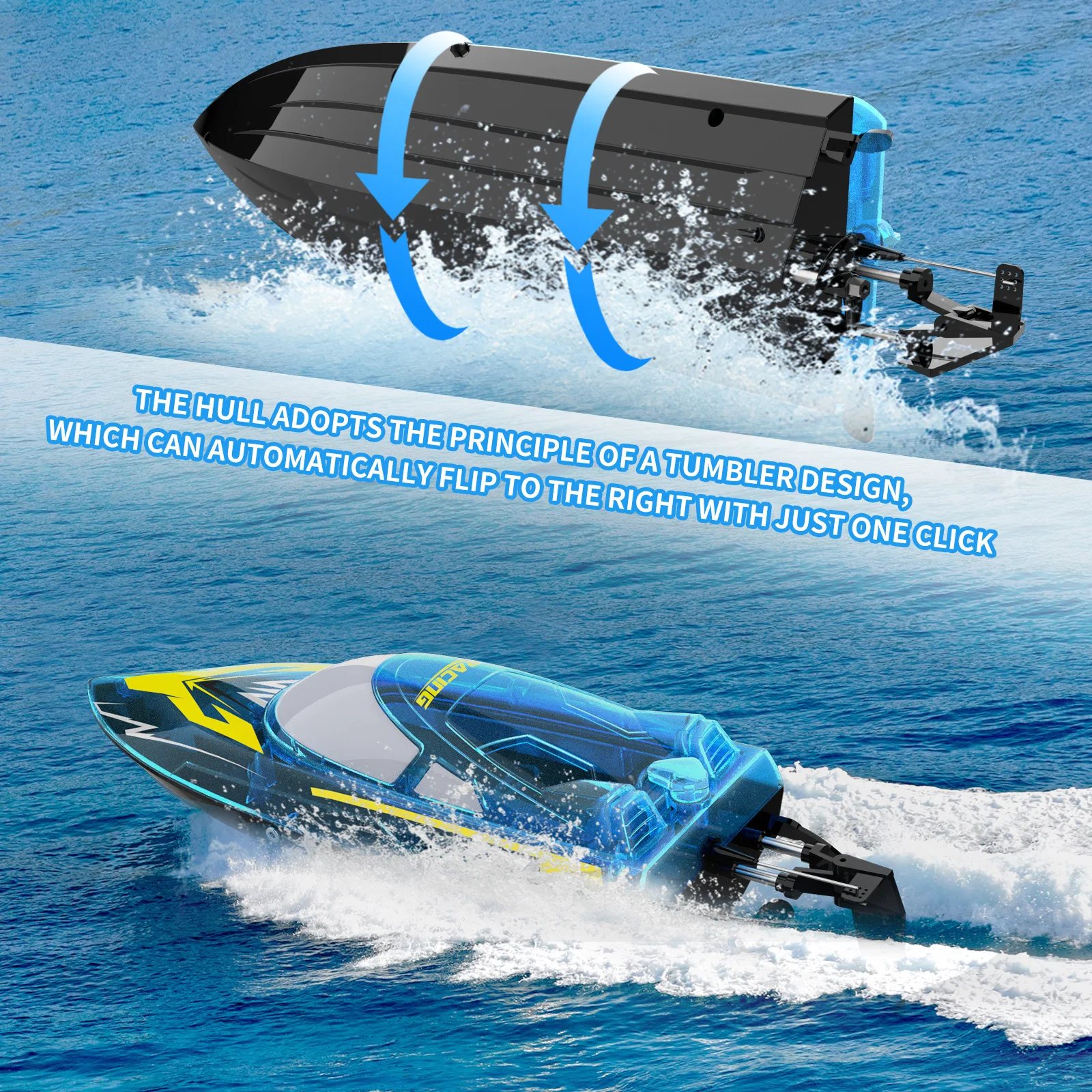 2024 Flytec V006 2 4 г радиоуправляемая лодка 30 км/ч опрокидыватель автосброса RGB светодиодный пульт дистанционного управления высокоскоростная гоночная летняя игрушечная