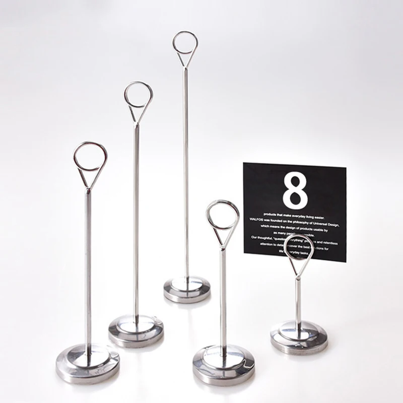 Stainless Steel Menu Card Display Stand Wedding Restaurant Table Number Holder