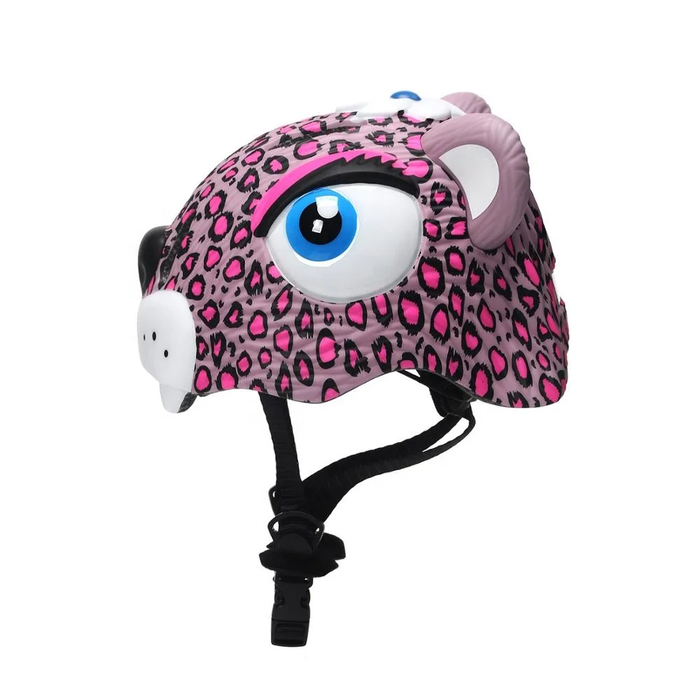 Custom Child safety protection helmet cute leopard 3D animal helmet bicycle riding helmet