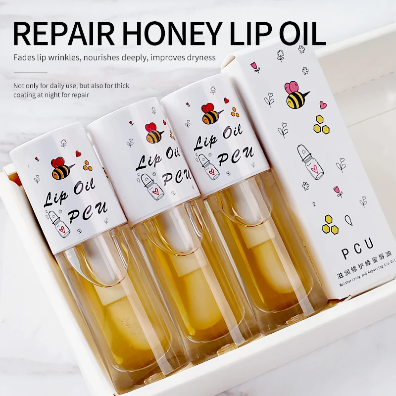 Lip Care Base Hydrating Natural Lip Plumper Organic Moisturizing Repair Clear Honey Lip Oil