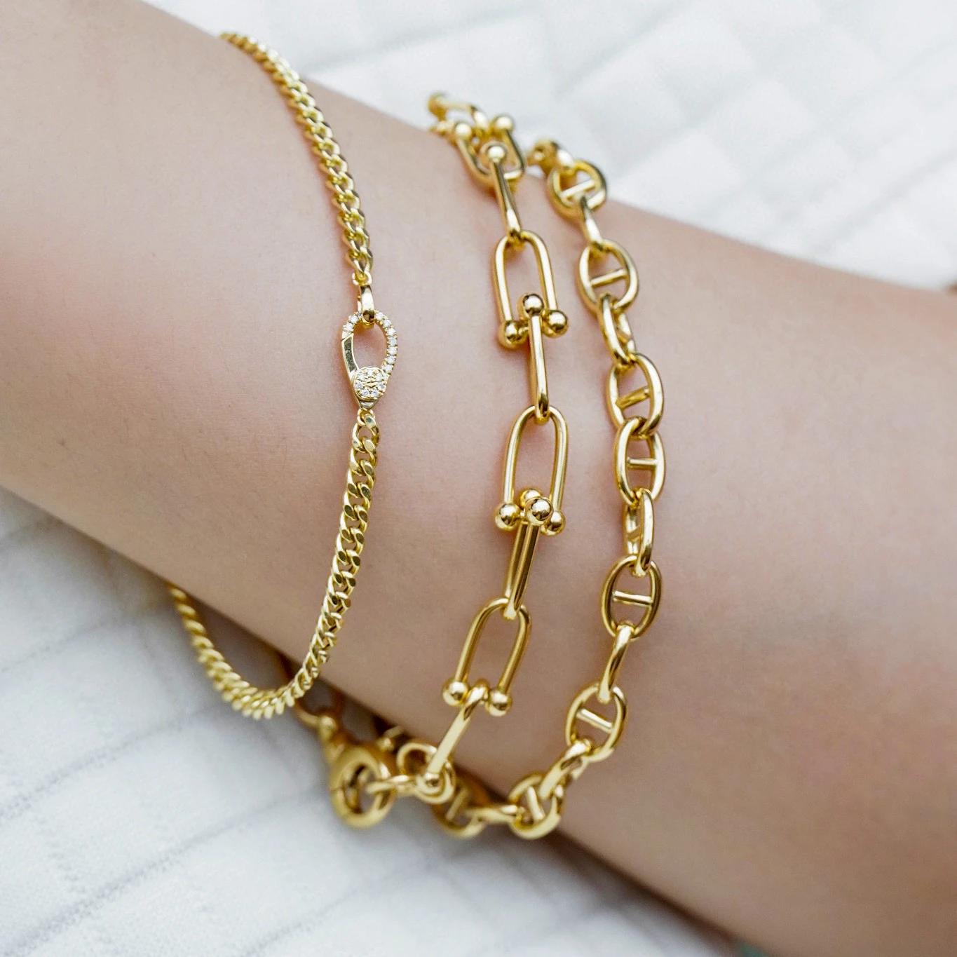 Wholesale High Quality 18K Real Gold Bracelet Customizable Bracelet Fashion Jewelry Women for Girls for Party Daily Wear