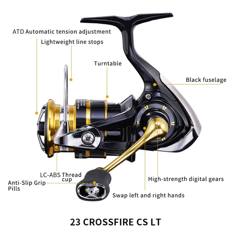 23 New DAIWA CROSSFIRE CS LT 4000-6000 3+1BB Fishing Reel Gear Ratio 5.2/5.3/5.7/6.2 Metal Spool Daiwa Spinning Fishing Reels
