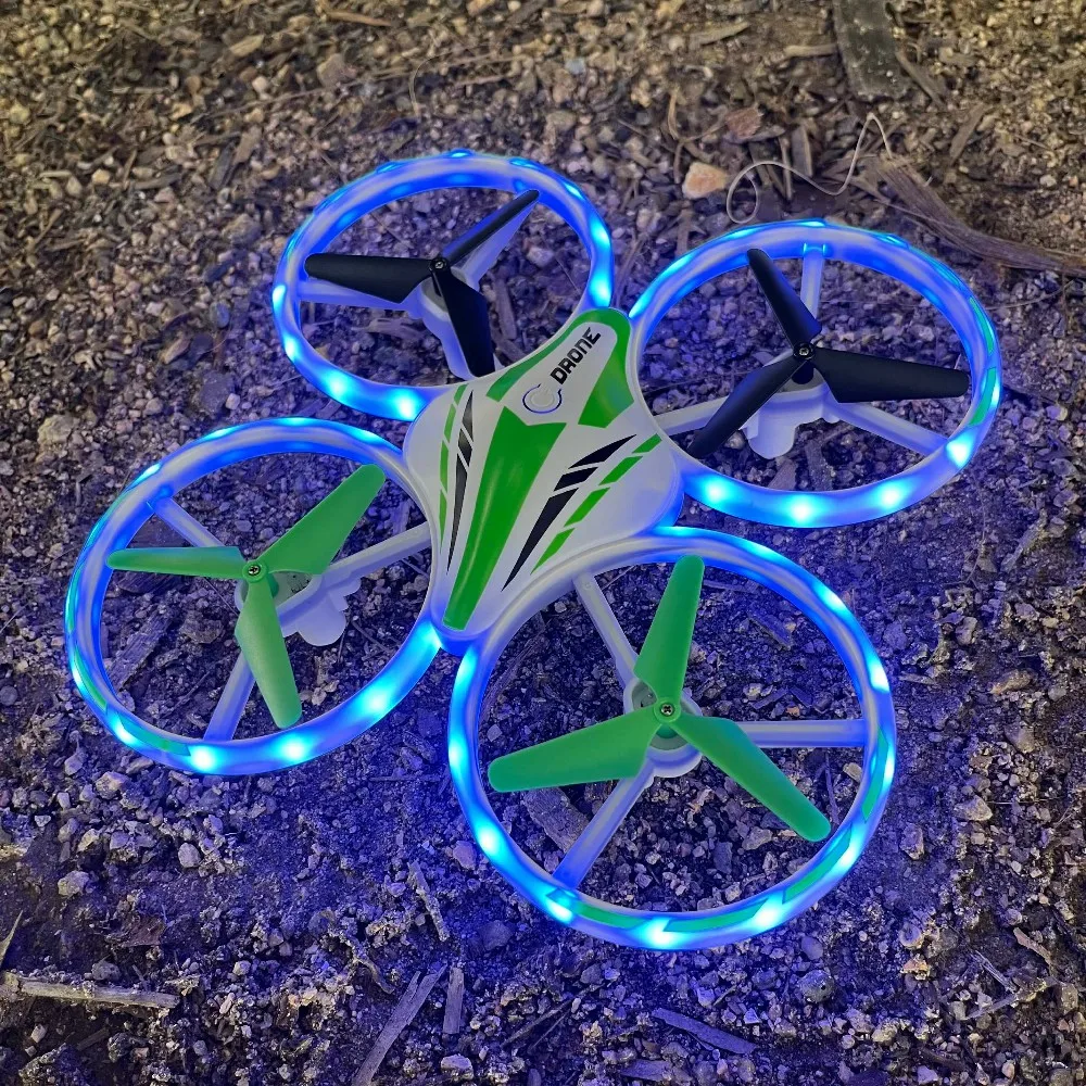 Colorful LED Lights Altitude-Hold 3D Rolling RC Quadcopter Drone Remote Controlled Helicopter Toy with 2.4G WiFi Connectivity