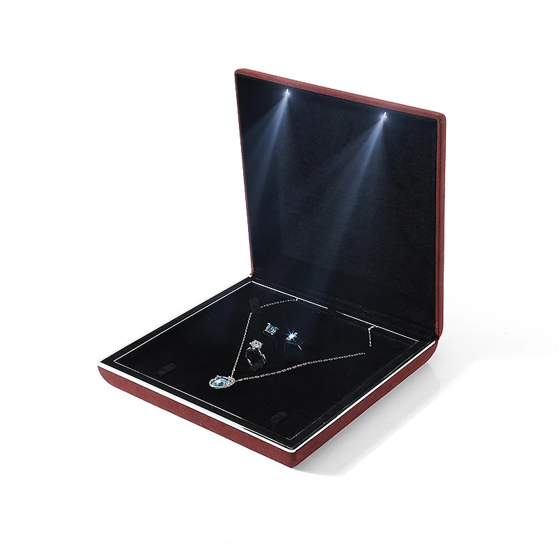 Luxury PU Leather Jewelry Box Led Light Jewelry Box