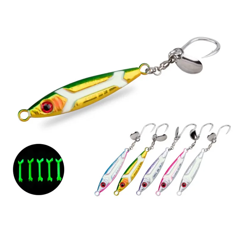OEM Metal Jig Lures Groovedesign Iron Plate Slow Rolling Sea Fishing Boat Fishing 30g 40g 60g 80g Simulation Artificial
