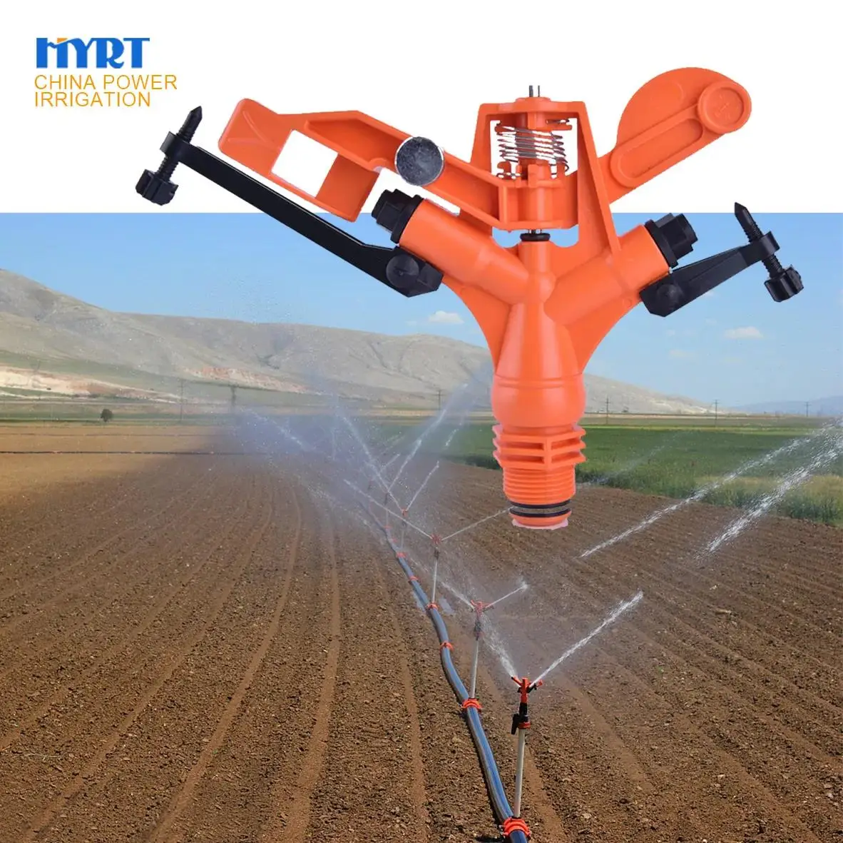 plastic agricultural long shot distance water irrigation sprinkler for garden automatic grass lawn irrigation system