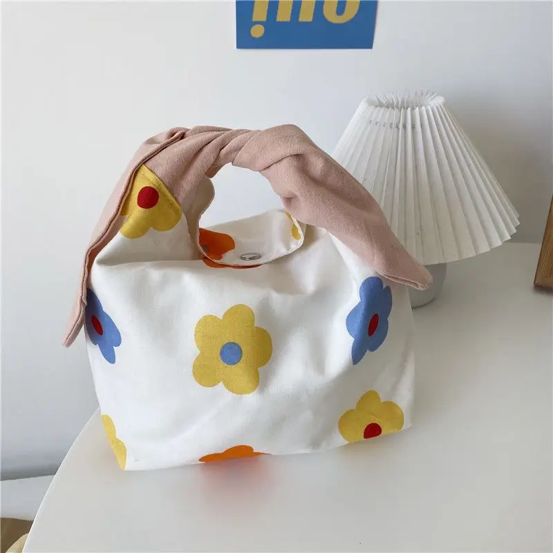 Big Capacity Eco Friendly Cotton Thermal Anime Kids Prints Insulated Bento Lunch Bag For Children Kids School