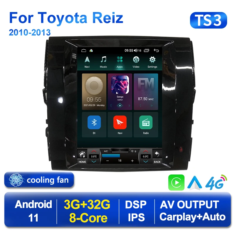  Автомобильный видеоплеер Navitree TS Android 11 IPS DSP для toyota MARK X REIZ 2010-2013 GPS навигация автомобильный мультимедийный плеер