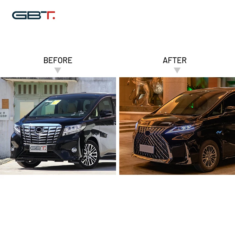 High Quality GBT Alphard Accessories LM Style External Upgrade Bumper Grille Fenders Car Light For Toyota Alphard
