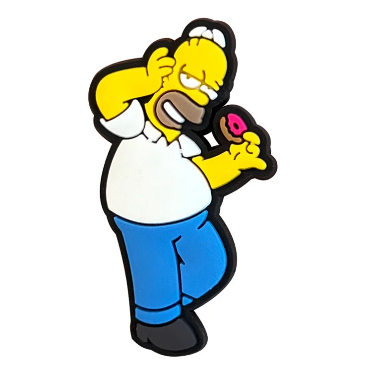 6000 Styles Spot Wholesale Bulk Rubber Pvc Sandals Shoe Charms Homer Simpson Shoe Charm For Boys Kids Shoes