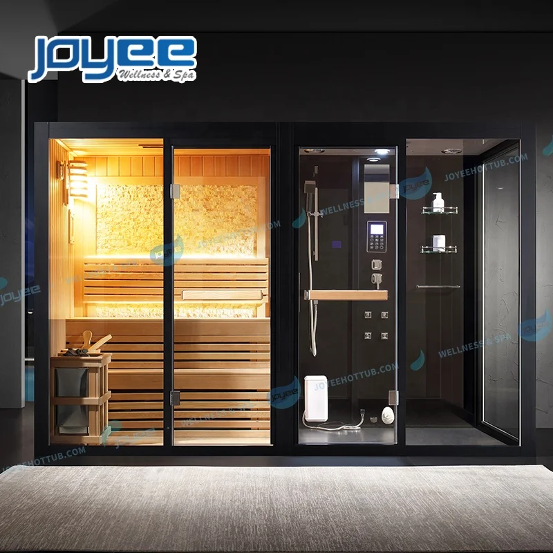 Большая роскошная комнатная Паровая сауна JOYEE с традиционным нагревателем для сауны/ванная комната с душевой кабиной и функцией влажного пара