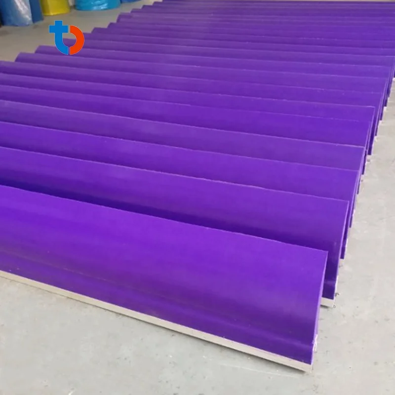 Abrasion resistant polyurethane conveyor belt scraper blade for cleaning rubber conveyor belt