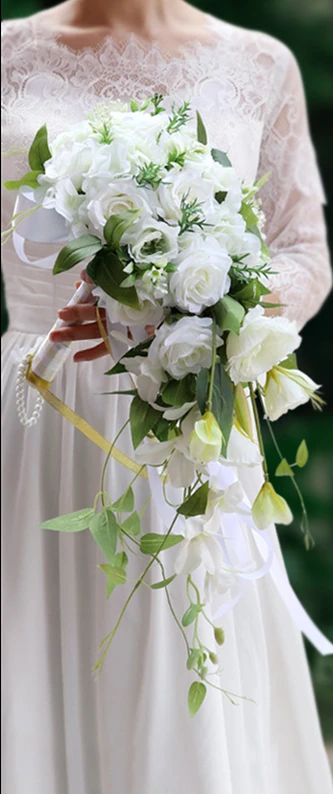 New type artificial rosa bride holds on preserved flowers rose wedding bouquet