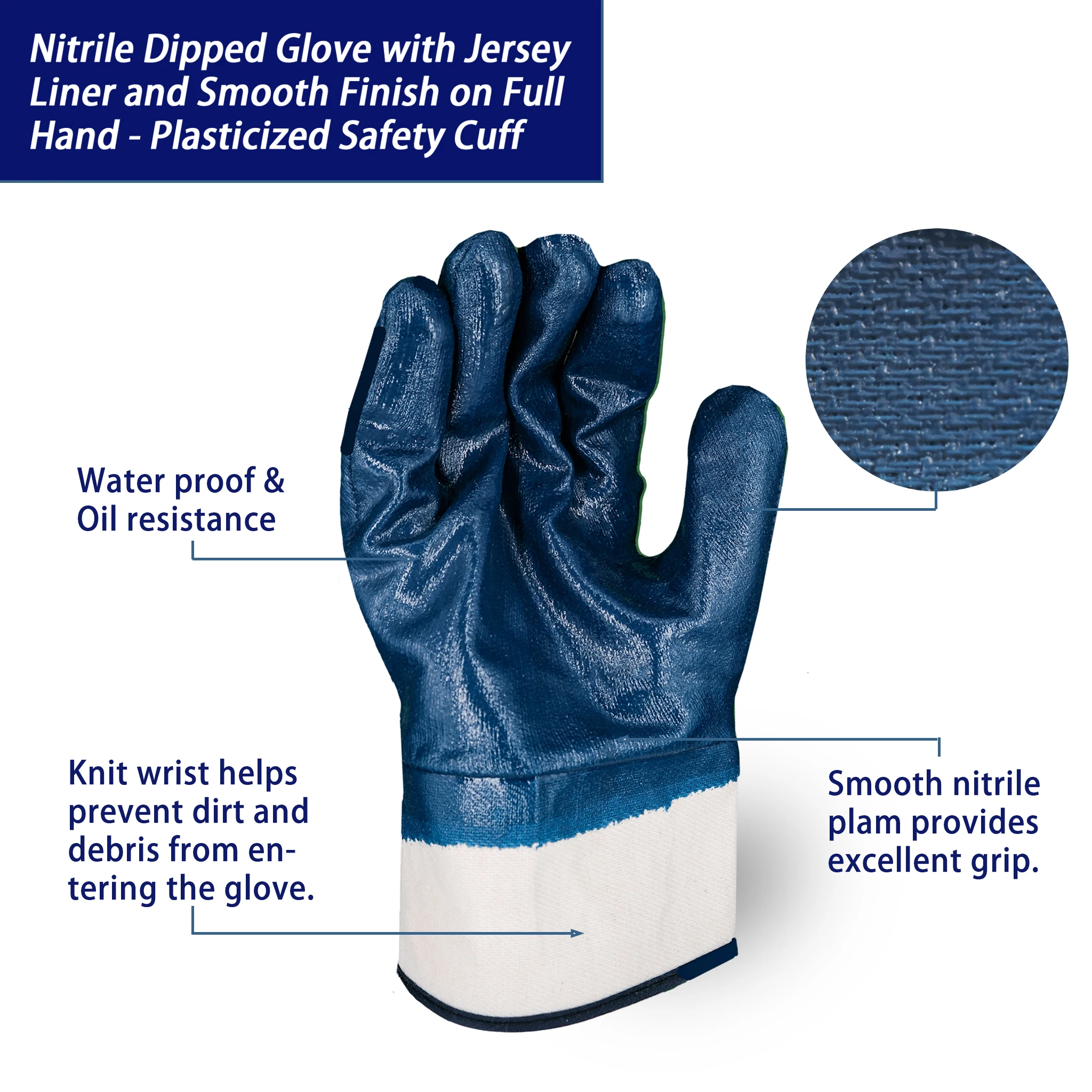 SKYEE best price smooth nitrile coated cotton anti oil chemical resistant industrial grade gloves for oilfield work