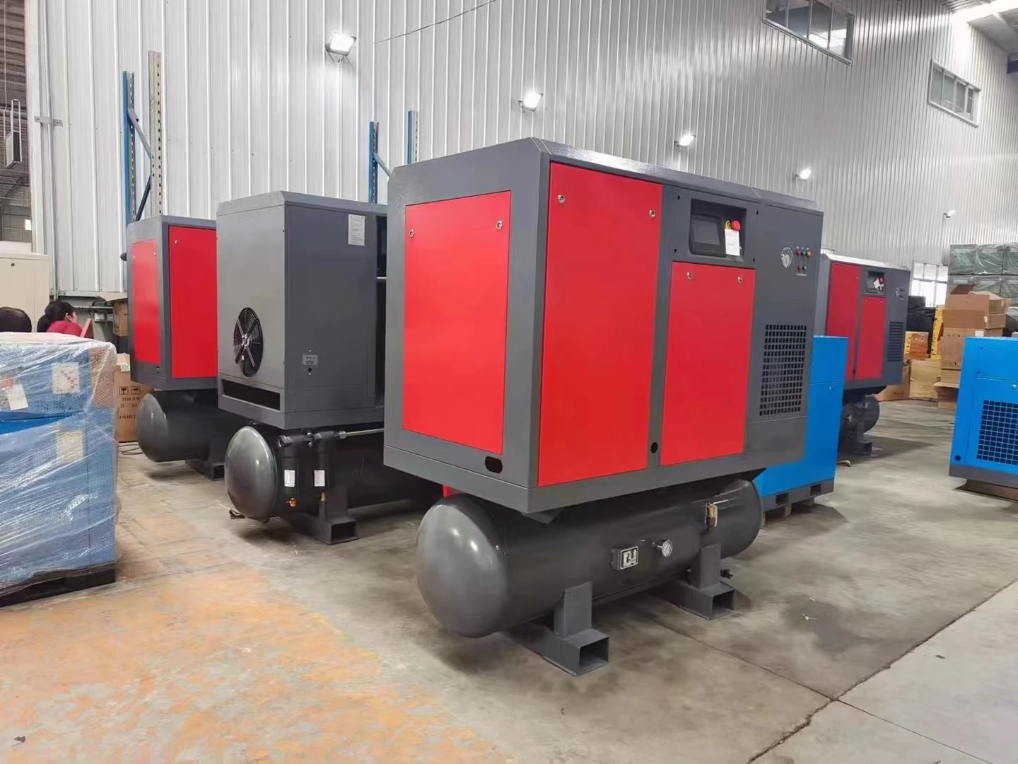 ZAKF AKH-15A 11kw 15hp 8bar 1.2m3/min screw air compressor for laser cutter machine 20HP all in one compressor 16bar