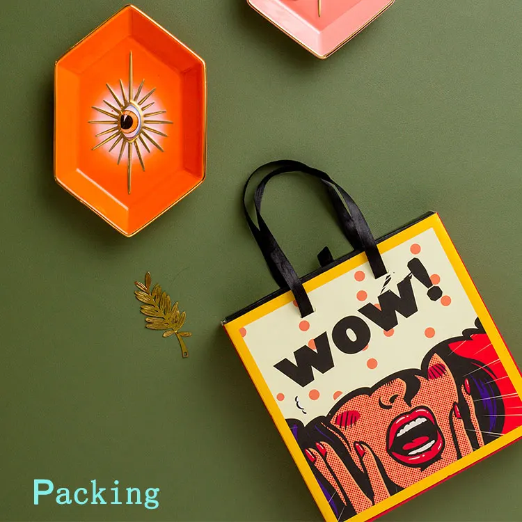 SYL Europe Ceramic Jewelry Dish Cute Eye Plates Decoration Crafts for home Trinket Small Ring jewelry display tray gold