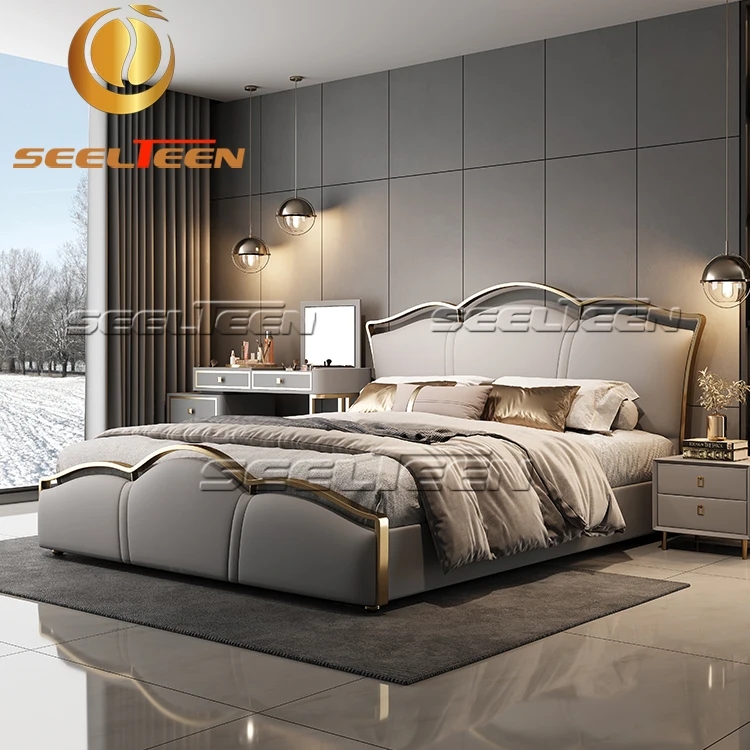 German Designs Luxury Hot Selling Solid Wood Bed Bedroom Sets Furniture