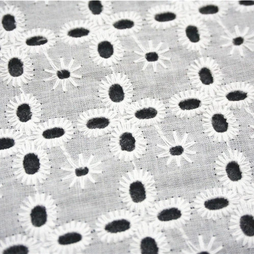
 Оптовая продажа, хлопковая кружевная ткань с цветочным узором  