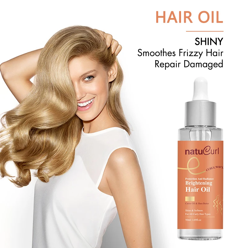 Custom Logo Chemical-free Organic Hair Care Curly Hair Oil for Deeply moisturizes and Repairs damaged hair