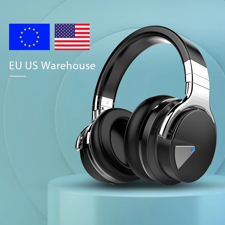 US EU Local Warehouse ANC hifi stereo headband earphones bluetooth headphone with hard carry case