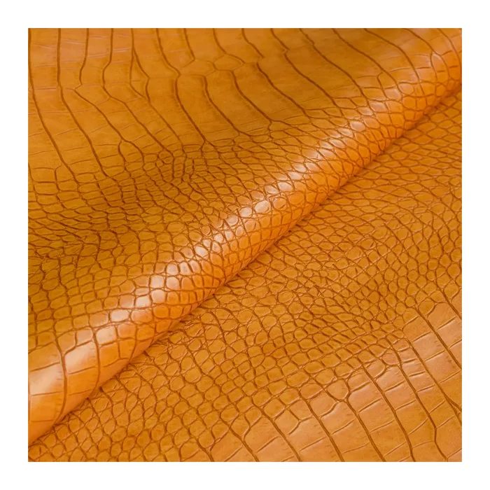 Eco Friendly Pvc Crocodile synthetic faux skin leather rolls product fabric for Bag