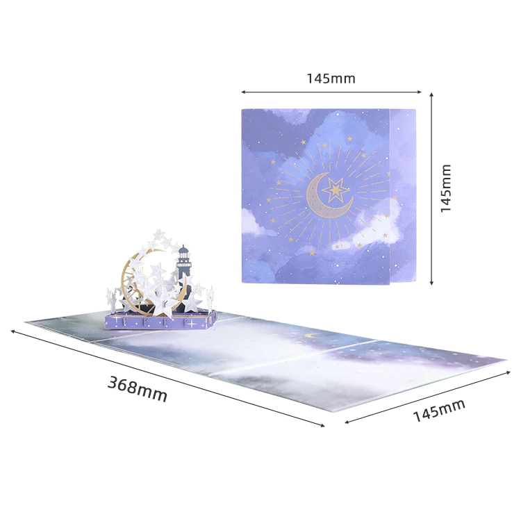 Custom greeting cards Handmade holder Happy Ramadan Eid 3D pop up invitation card