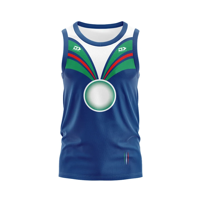Durable Polyester Customized Sublimation Sydney Roosters Sport Sleeveless Rugby Training Vest Men Exercise Singlet