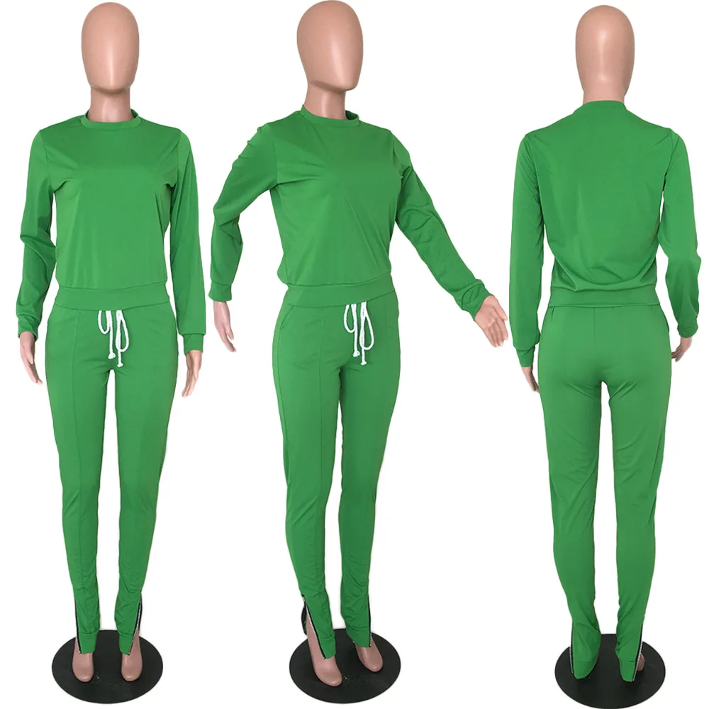 fall winter 2021 Custom Logo Private Label Slim Fit women joggers suits set Tracksuit