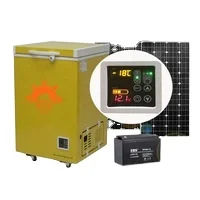 DC12v /24v Solar deep freezer top open door chest freezer commercial battery solar panel freezer