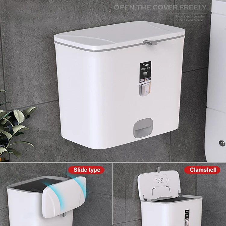 Simple Style Wall Mounted Dustbin Hanging Trash Bin Household Hanging Kitchen Trash Can