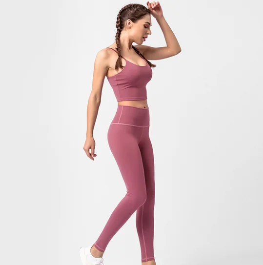 Women Workout Sets 2 Pieces Tracksuits High Waist Yoga Running Legging with Sport Bra Gym Clothes Outfits