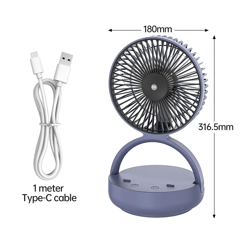 Rotating Fan Multifunction Led Folding Mobile Phone Holder High Speed Portable USB Rechargeable Mini Table Fan